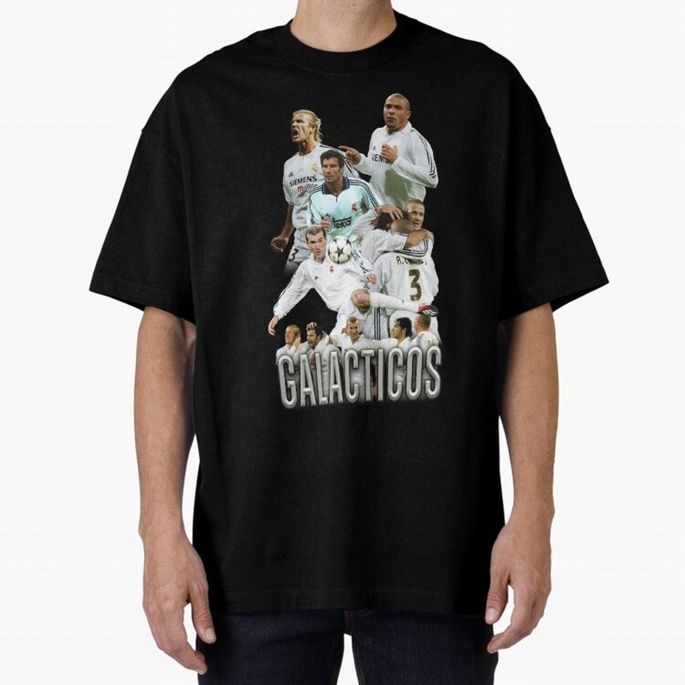 Galacticos Real Madrid Oversized T-Shirt Bring Stadium Energy to Global Football Passion for FIFA World Cup 2026, Capturing Messi and Cristiano Ronaldo, Portugal, Spain and Germany, Sports Nostalgia, International Competition, Famous Players and