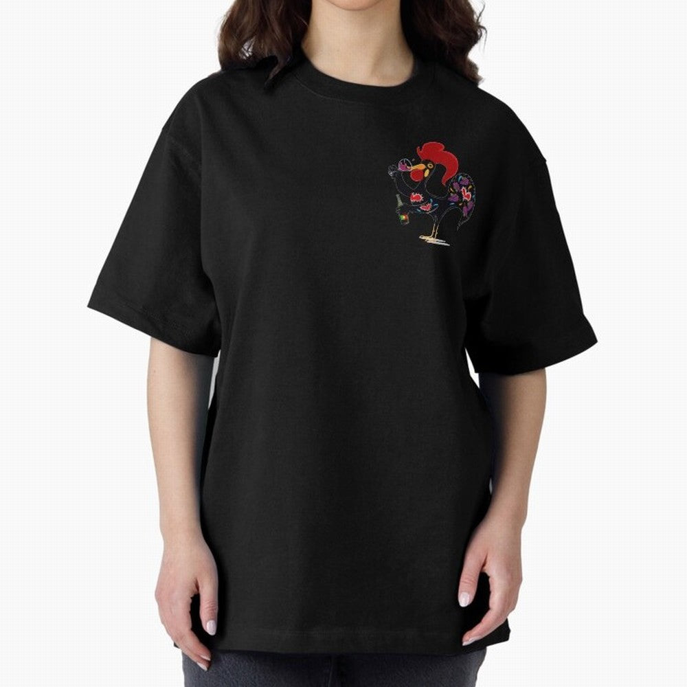 Portuguese Rooster Drinking Wine Oversized T-Shirt Cheer for FIFA World Cup 2026 USA Canada Mexico Spirit, Celebrating England and Germany, Mbappe, Soccer Culture, Superstar Moments, National Team Dreams and Competitive Fire; Great for Supporters