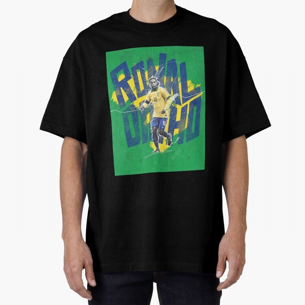 Wallpaper Ronaldinho Art Oversized T-Shirt Bring Global Tournament Vibes to FIFA World Cup 2026 USA Canada Mexico Connected to Cristiano Ronaldo, Haaland and CR7, France and Portugal Energy, Vintage Soccer Flavor, Modern Football Stars, National