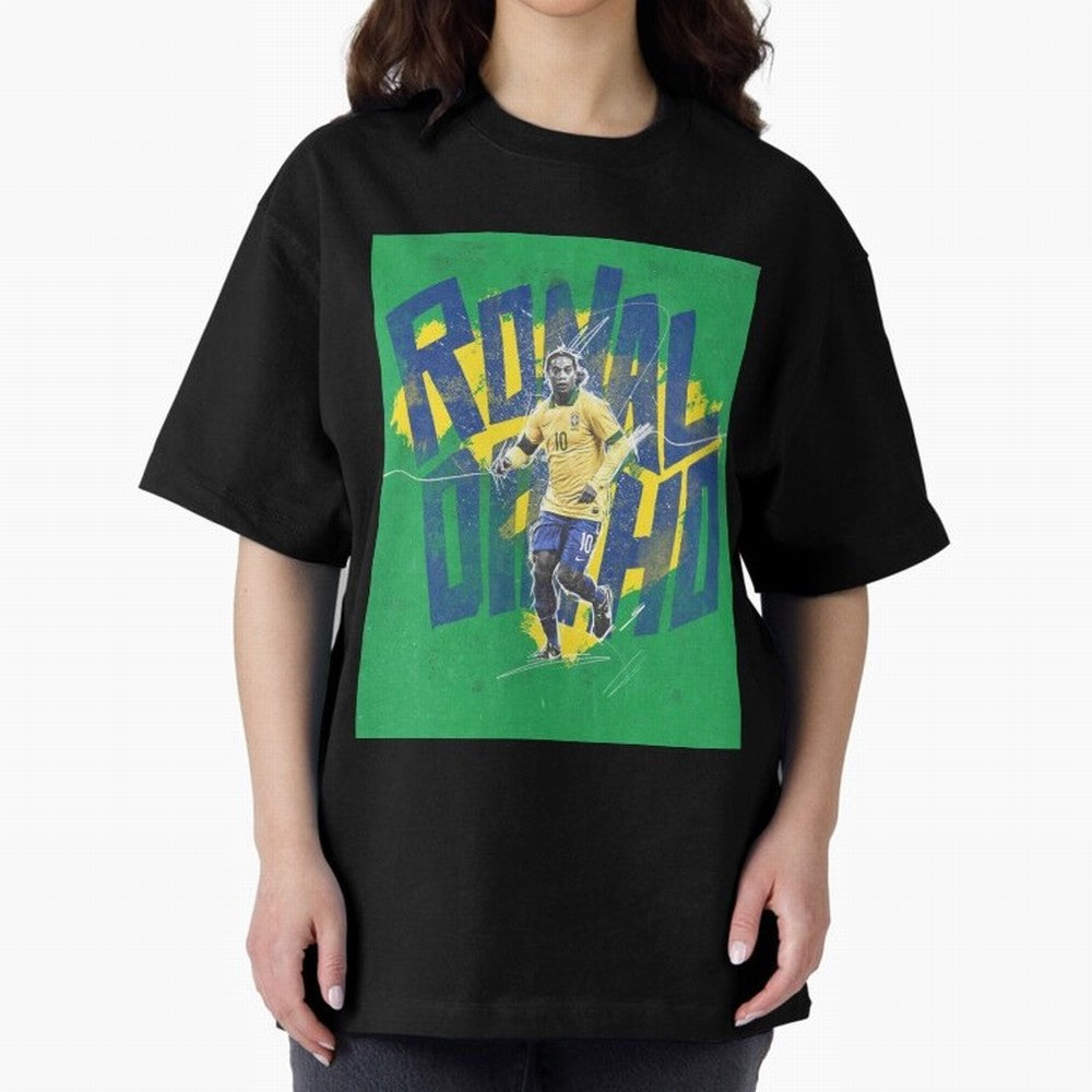 Wallpaper Ronaldinho Art Oversized T-Shirt Bring Global Tournament Vibes to FIFA World Cup 2026 USA Canada Mexico Connected to Cristiano Ronaldo, Haaland and CR7, France and Portugal Energy, Vintage Soccer Flavor, Modern Football Stars, National