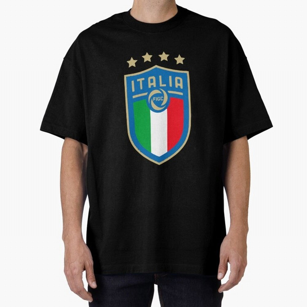 Italy Emblem Oversized T-Shirt Bring Stadium Energy to the FIFA World Cup 2026 USA Canada Mexico Journey through Neymar, Haaland and Cristiano Ronaldo Highlights, Argentina, France and Brazil Pride, Match Day Excitement, Supporter Culture, Golden