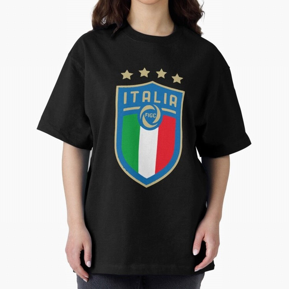 Italy Emblem Oversized T-Shirt Bring Stadium Energy to the FIFA World Cup 2026 USA Canada Mexico Journey through Neymar, Haaland and Cristiano Ronaldo Highlights, Argentina, France and Brazil Pride, Match Day Excitement, Supporter Culture, Golden