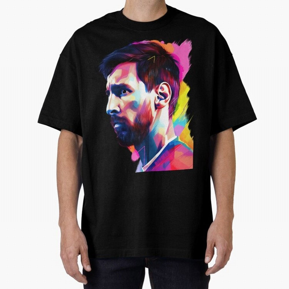 GOAT Messi - illustration Oversized T-Shirt Spotlight Global Football Passion for FIFA World Cup 2026 USA Canada Mexico, Filled with Mbappe and Neymar, Spain, Football Passion, Legendary Performances, Festival Vibes and Supporter Community; Perfect