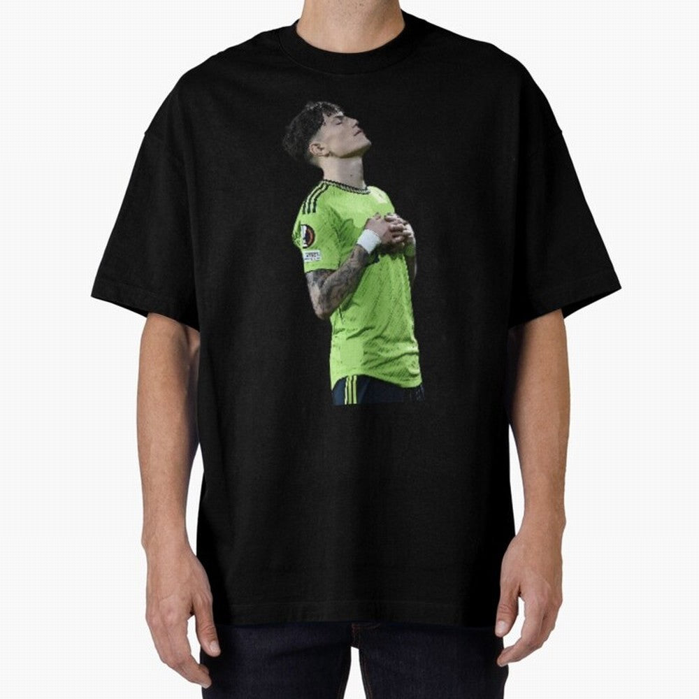 Garnacho Inner Peace Celebration Oversized T-Shirt Experience the Global Stage of FIFA World Cup 2026 USA Canada Mexico Capturing Neymar, Portugal Energy, Football History, Final Match Energy, Crowd Noise and Once in a Lifetime Moments; Perfect for