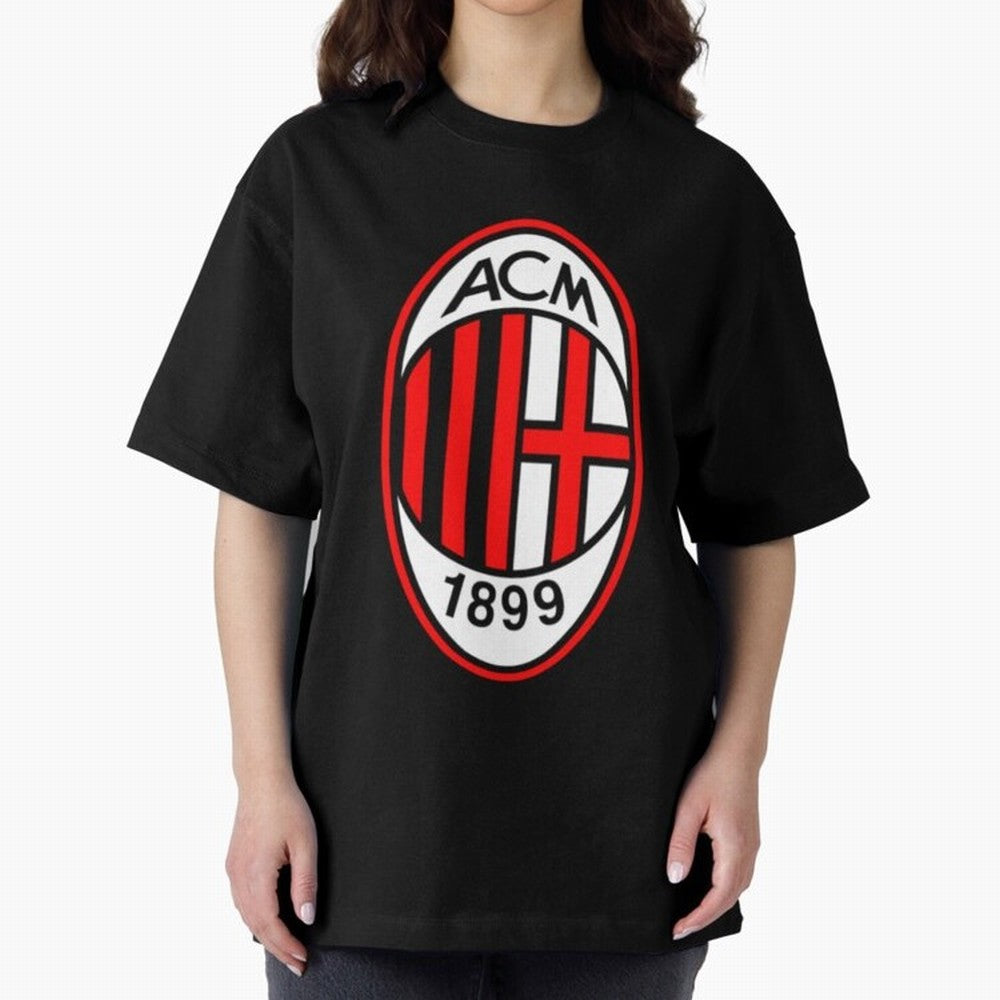 AC Milan Classic . Oversized T-Shirt Fuel Global Football Passion for FIFA World Cup 2026 Group Stage, Inspired by Neymar, France and Portugal, Goal Celebration Energy, Supporter Heritage, Football Icons and Worldwide Tournament Joy; Perfect for