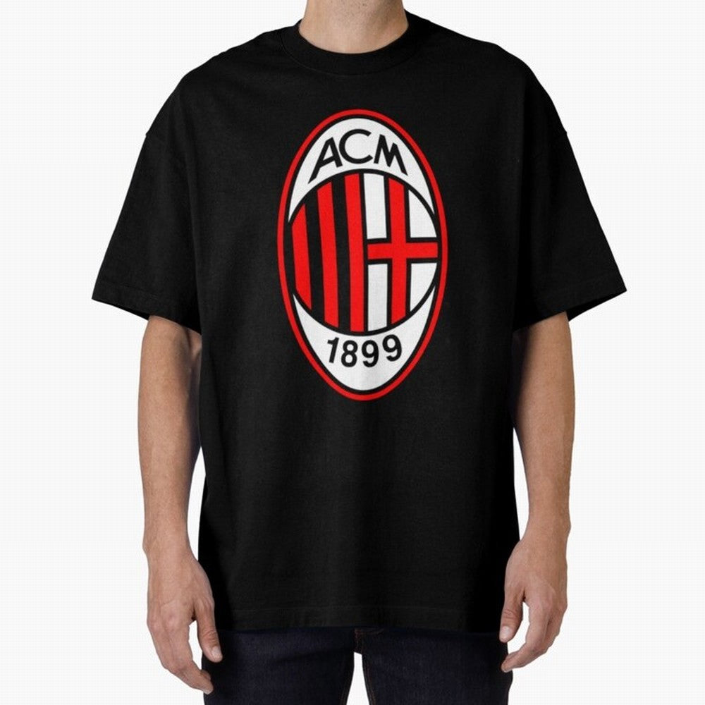 AC Milan Classic . Oversized T-Shirt Fuel Global Football Passion for FIFA World Cup 2026 Group Stage, Inspired by Neymar, France and Portugal, Goal Celebration Energy, Supporter Heritage, Football Icons and Worldwide Tournament Joy; Perfect for