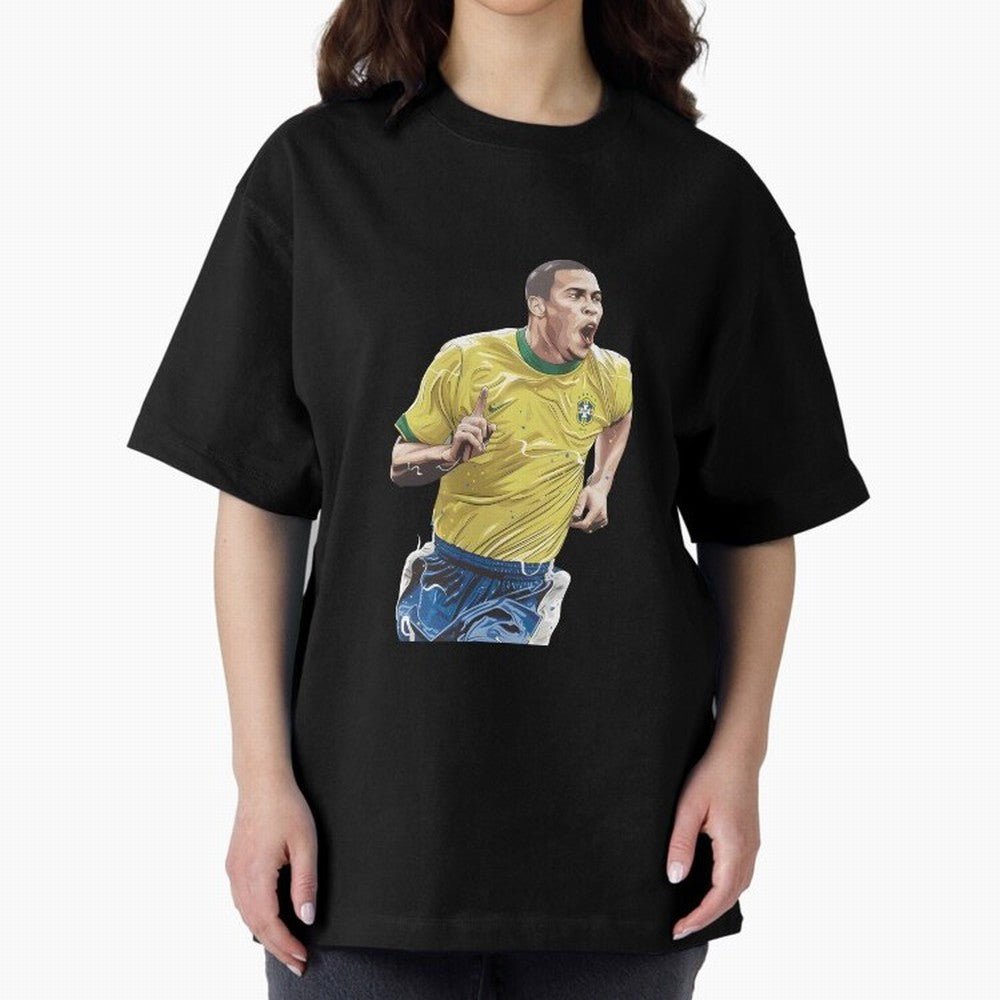 R9, El Grande Ronaldo Nazario Oversized T-Shirt Represent FIFA World Cup 2026 USA Canada Mexico Spirit, with Portugal, Messi, Football Passion, Legendary Performances, Festival Vibes and Supporter Community; Perfect for Fans, Collectors, Family