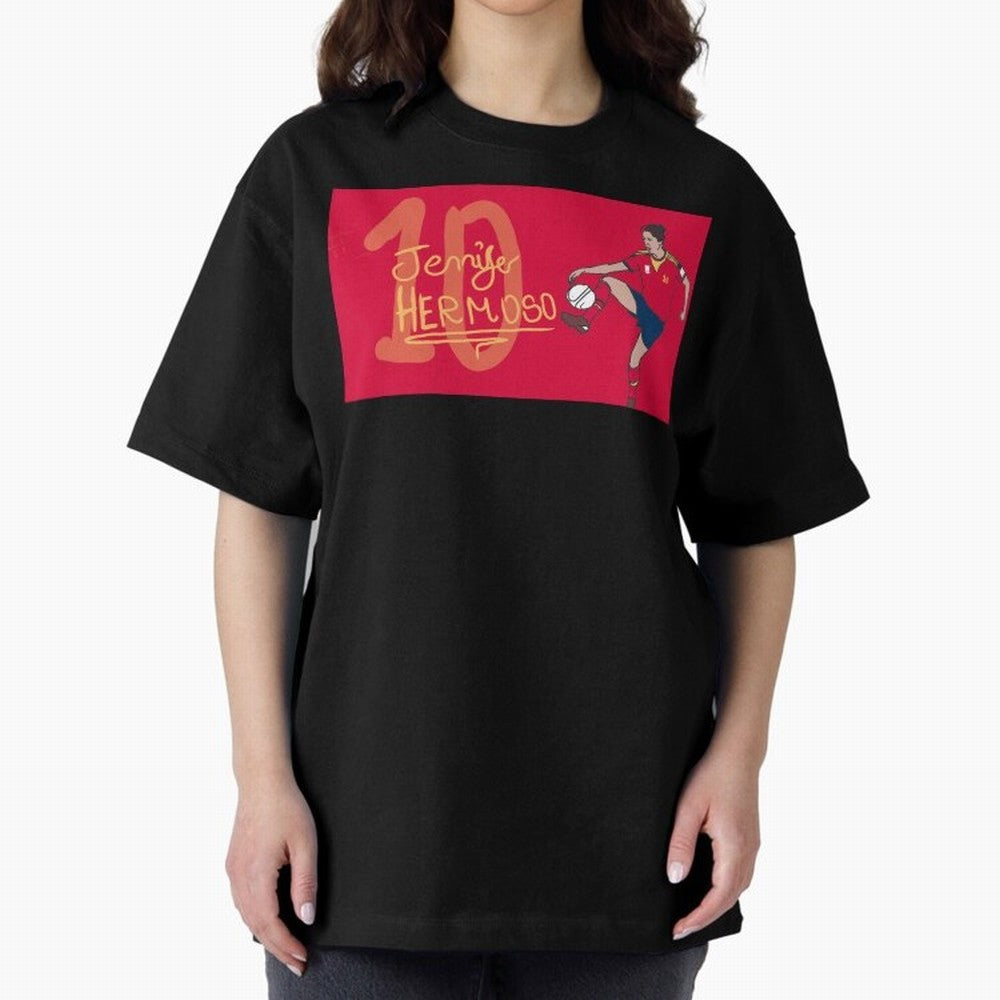 Jennifer Hermoso Oversized T-Shirt Turn Every Weekend Toward Global Football Passion for FIFA World Cup 2026 Group Stage, Centered on Haaland and Mbappe, France, Stadium Chants, National Pride, Trophy Dreams and Unforgettable Football Memories;