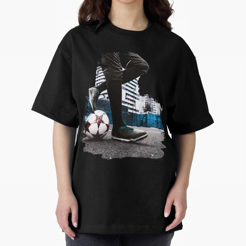 Street Soccer in my Hood Oversized T-Shirt Represent FIFA World Cup 2026 Built around Neymar, Haaland and Cristiano Ronaldo, Argentina Energy, Championship Spirit, Famous Goals, Roaring Crowds and International Football Unity; Perfect for Fans,