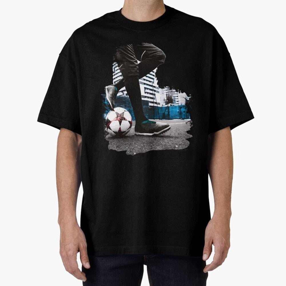 Street Soccer in my Hood Oversized T-Shirt Represent FIFA World Cup 2026 Built around Neymar, Haaland and Cristiano Ronaldo, Argentina Energy, Championship Spirit, Famous Goals, Roaring Crowds and International Football Unity; Perfect for Fans,
