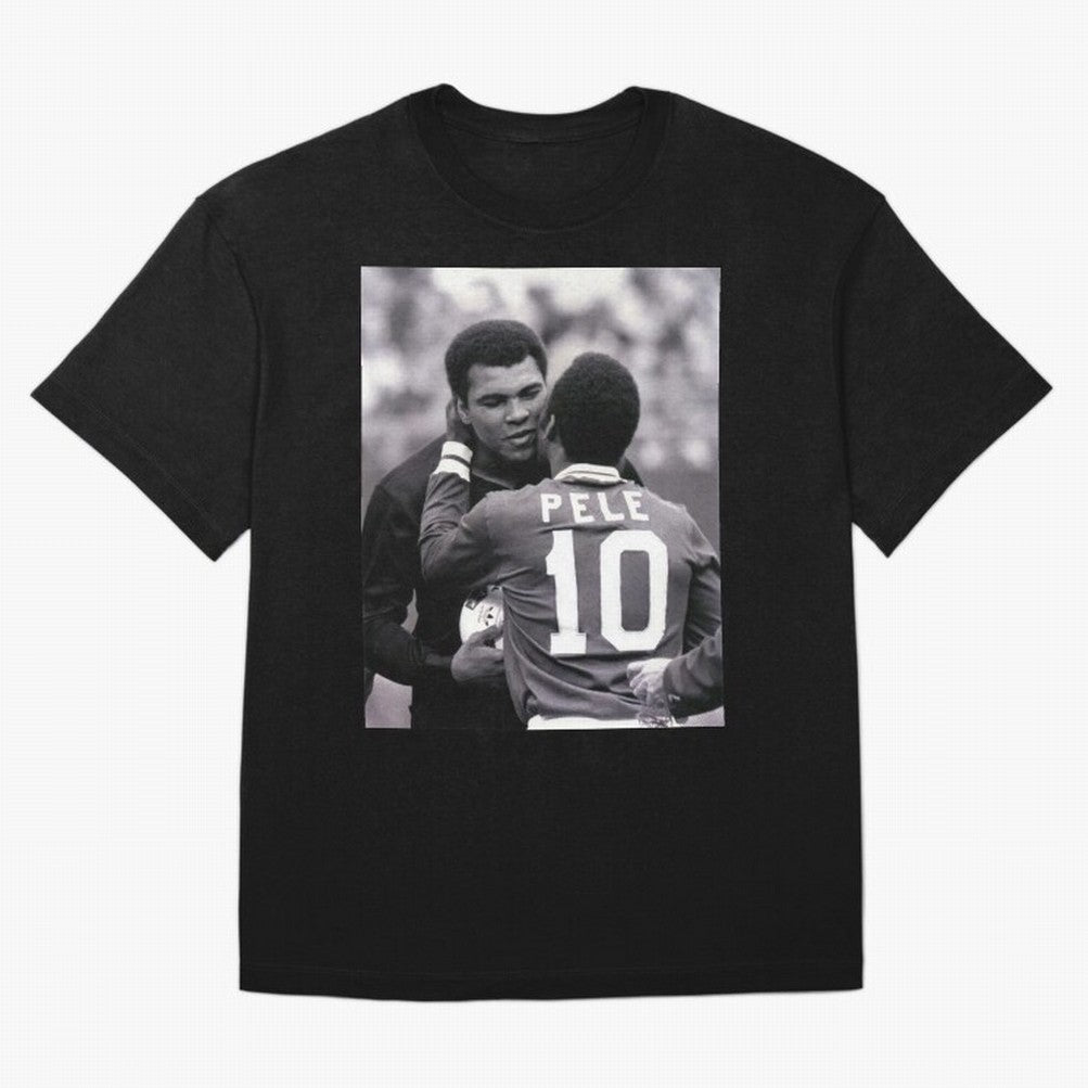 The Boxing Legend Meet The Football Legend Poster Oversized T-Shirt Live the Energy of FIFA World Cup 2026 Spirit, with Argentina and Brazil, Messi, CR7 and Mbappe, Sports Nostalgia, International Competition, Famous Players and Unforgettable