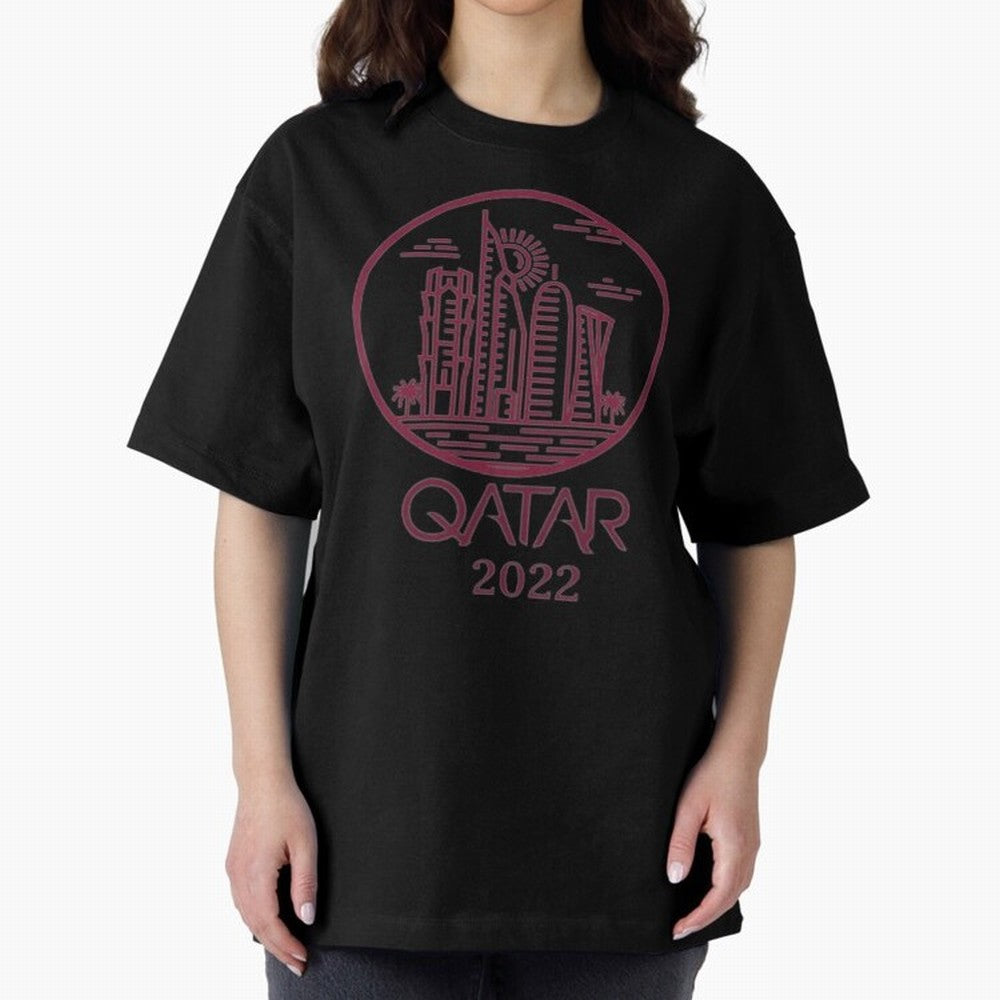 Qatar Welcome Oversized T-Shirt Upgrade FIFA World Cup 2026 USA Canada Mexico Capturing Cristiano Ronaldo, Haaland and CR7, Germany Energy, Classic Soccer Heritage, Championship Pressure, Fan Loyalty and International Pride; Great for Watch