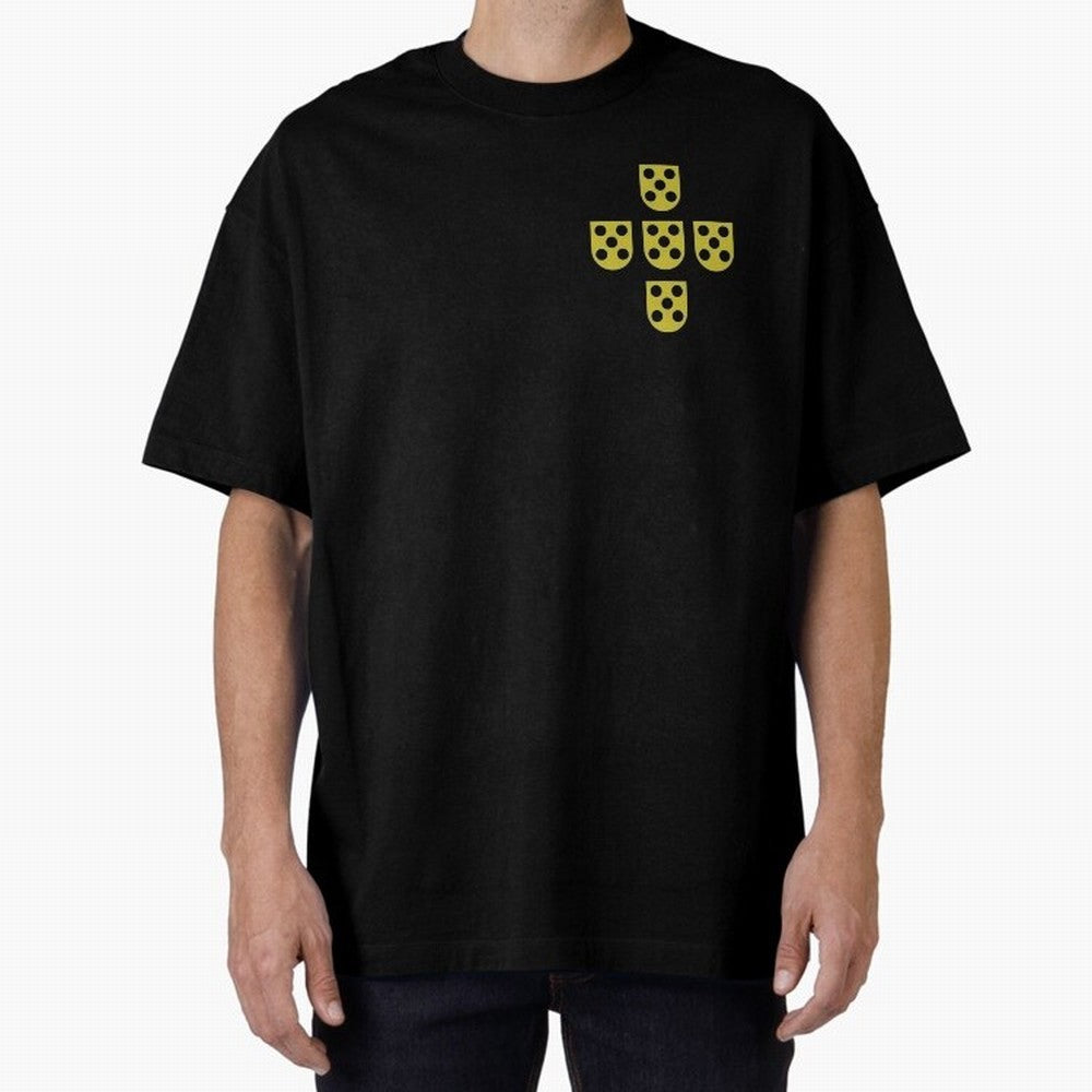 Golden Quinas Portugal Oversized T-Shirt Celebrate Golden Goal Energy in FIFA World Cup 2026 Group Stage for Fans of Messi, CR7 and Mbappe and Argentina and Brazil, Bringing Stadium Chants, National Pride, Trophy Dreams and Unforgettable Football