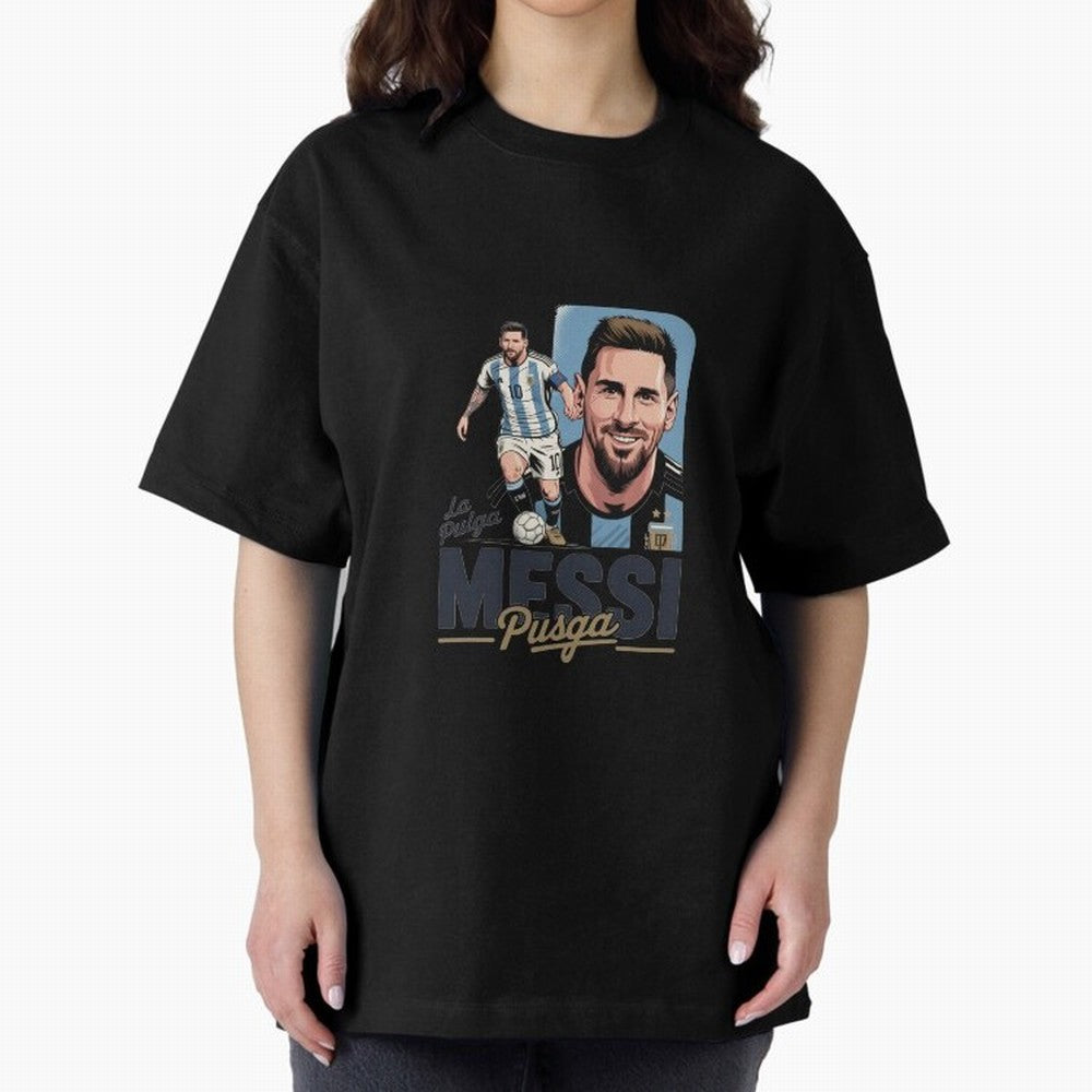 Lionel Messi Argentinian La Pulga Oversized T-Shirt Show Your Stadium Side during the FIFA World Cup 2026 USA Canada Mexico Journey through Messi Highlights, Spain Pride, Championship Spirit, Famous Goals, Roaring Crowds and International Football