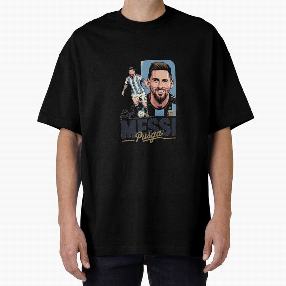 Lionel Messi Argentinian La Pulga Oversized T-Shirt Show Your Stadium Side during the FIFA World Cup 2026 USA Canada Mexico Journey through Messi Highlights, Spain Pride, Championship Spirit, Famous Goals, Roaring Crowds and International Football