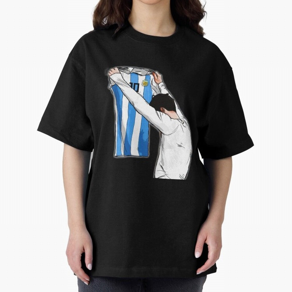 Art Messi Illustration Classic T-Shirt Cheer through Every Moment of Global Football Passion for FIFA World Cup 2026 Group Stage, Centered on Messi and Cristiano Ronaldo, Spain and Netherlands, Global Supporter Spirit, Legendary Goals, National