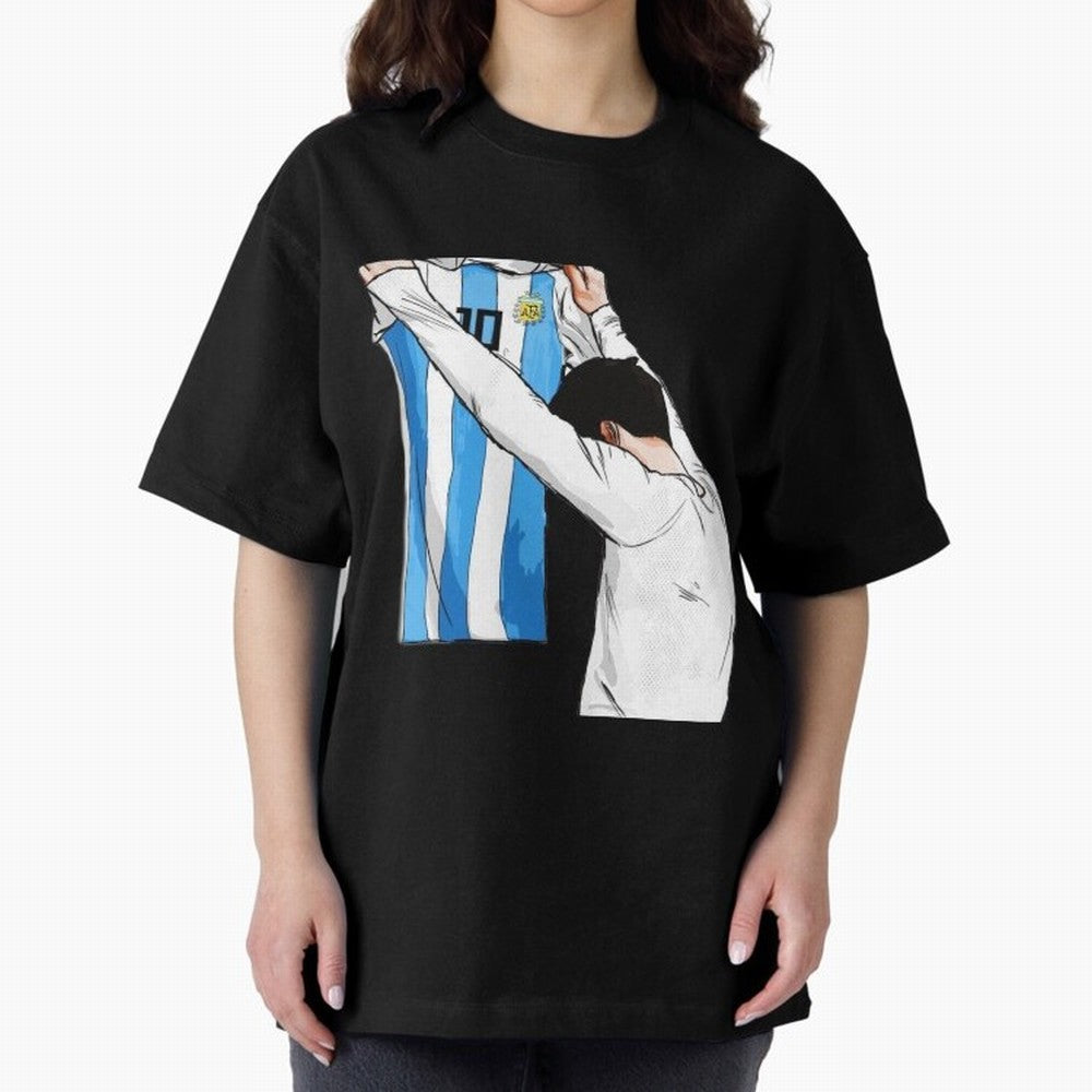 Lionel Messi holding his shirt, Argentina copa america Classic T-Shirt Capture Global Football Passion for FIFA World Cup 2026, Capturing Messi and Cristiano Ronaldo, Brazil, Championship Spirit, Famous Goals, Roaring Crowds and International