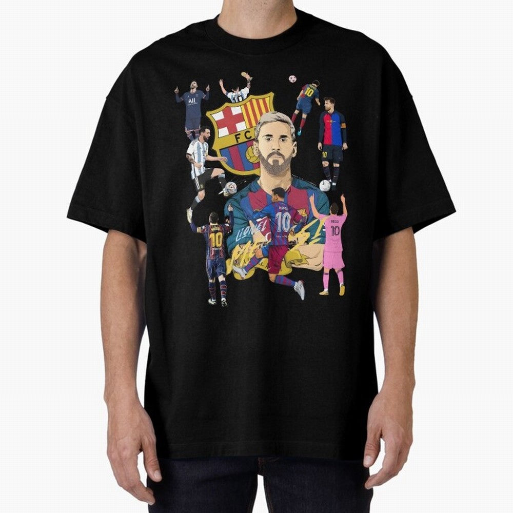 MESSI10 Oversized T-Shirt Show Passion for the Stars of the FIFA World Cup 2026 Journey through Mbappe and Neymar Highlights, France and Portugal Pride, Classic Soccer Heritage, Championship Pressure, Fan Loyalty and International Pride; Made for