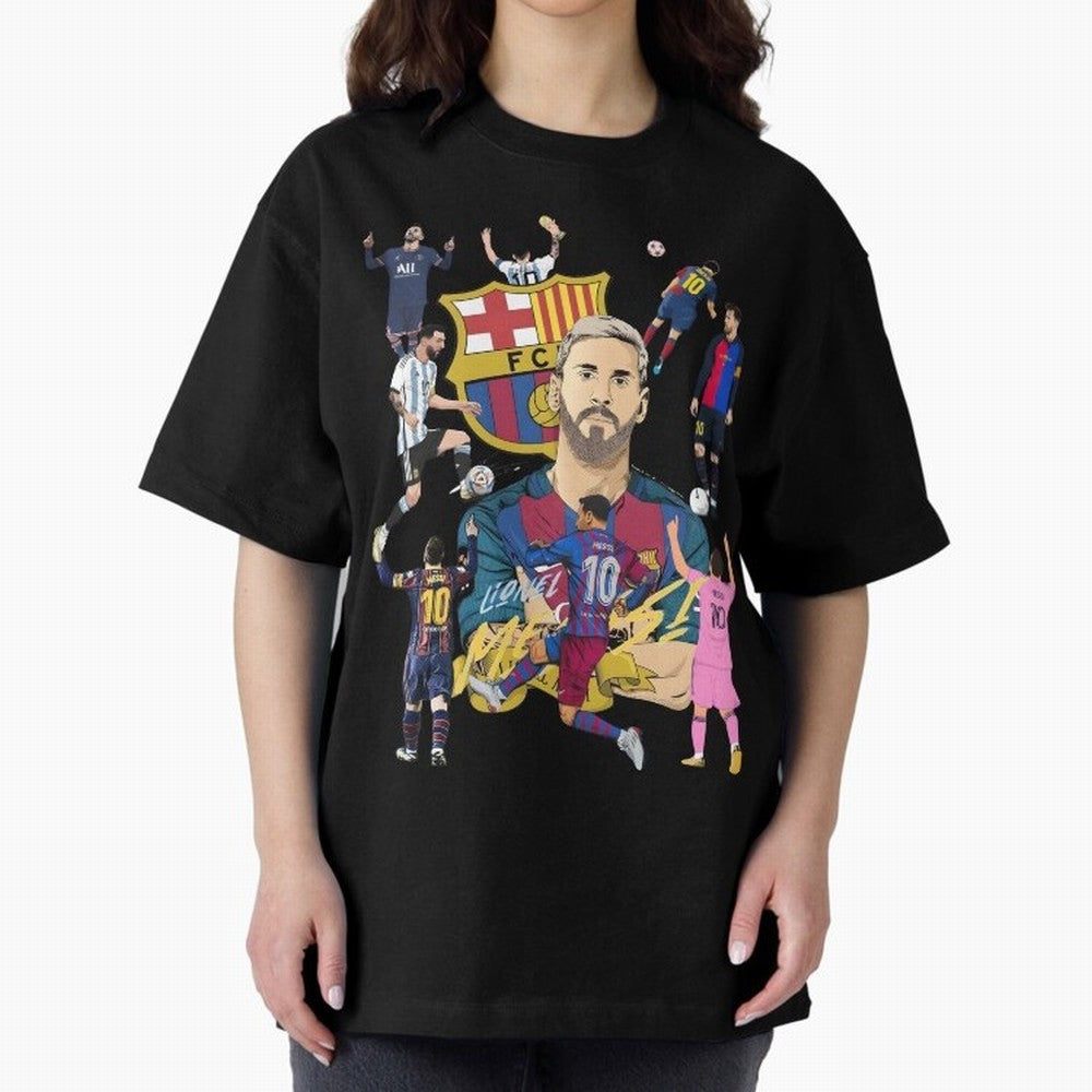 MESSI10 Oversized T-Shirt Show Passion for the Stars of the FIFA World Cup 2026 Journey through Mbappe and Neymar Highlights, France and Portugal Pride, Classic Soccer Heritage, Championship Pressure, Fan Loyalty and International Pride; Made for