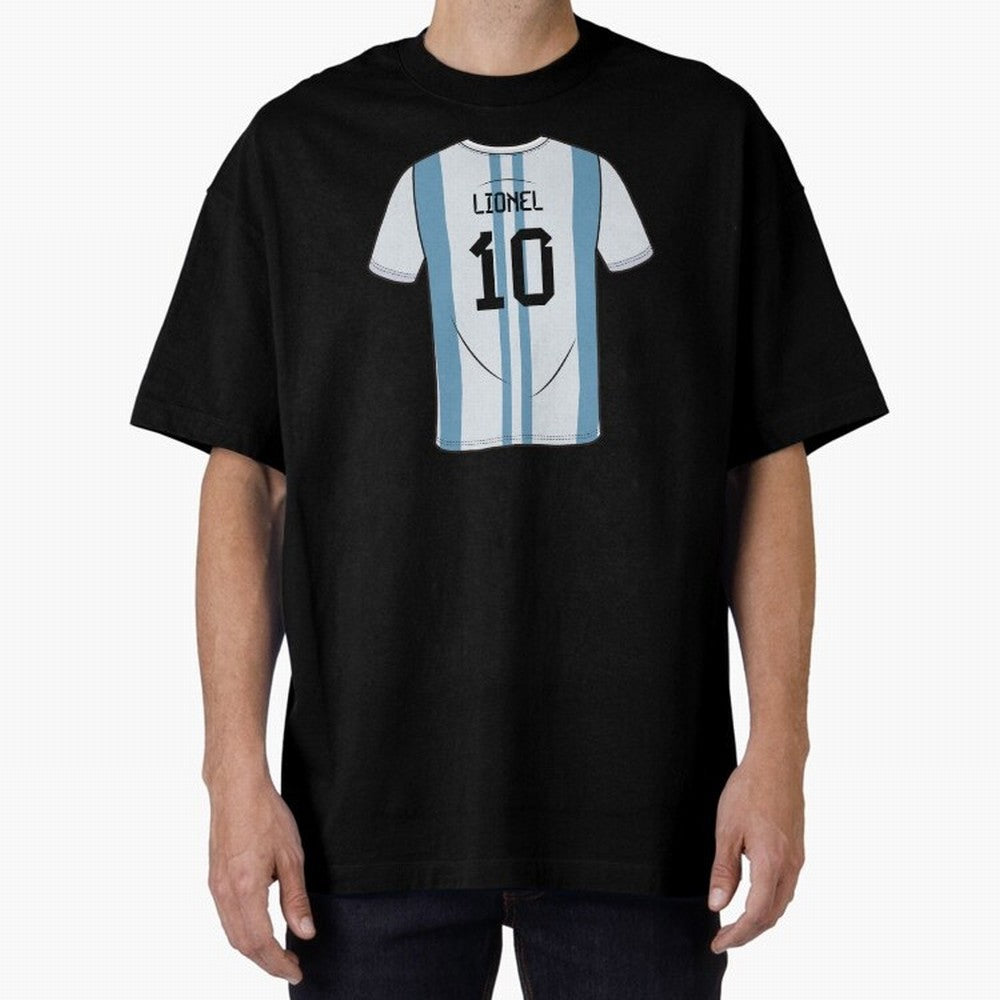 LeoMessi Jersey Illustration 2022 Oversized T-Shirt Represent Football Lovers during Match Day Hype around FIFA World Cup 2026 Group Stage, Haaland, Brazil, Portugal and Argentina, Game Day Rituals, Football Legends, Country Pride and the Road to