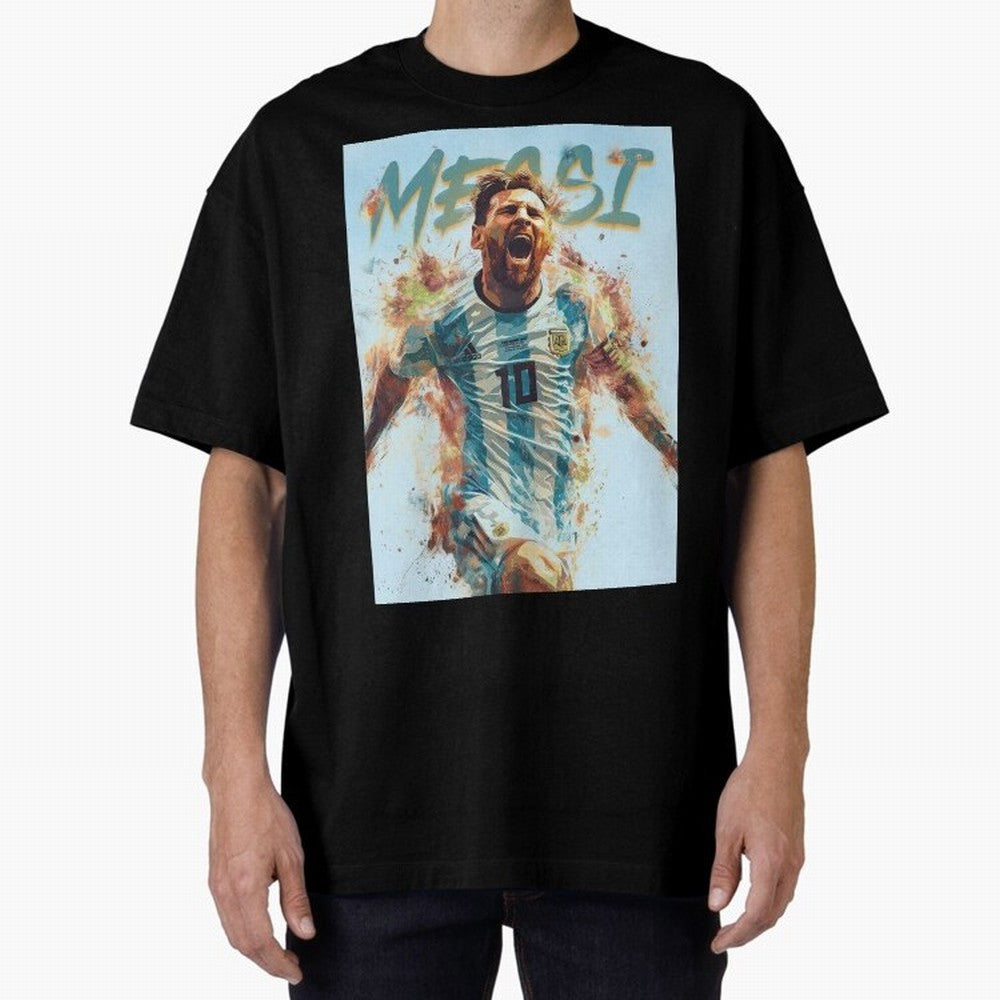 The Messiah Oversized T-Shirt Bring International Match Energy to FIFA World Cup 2026 for Fans of Mbappe and Neymar and Argentina, Bringing Stadium Chants, National Pride, Trophy Dreams and Unforgettable Football Memories; Made for Collectors Who