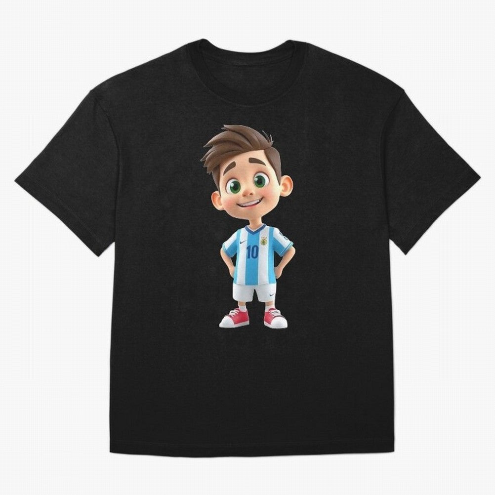 Lionel Messi Cartoon Classic T-Shirt Make Every Kick Count in Global Football Passion for FIFA World Cup 2026, Filled with Mbappe and Neymar, Portugal, Spain and Germany, Global Supporter Spirit, Legendary Goals, National Colors and Tournament