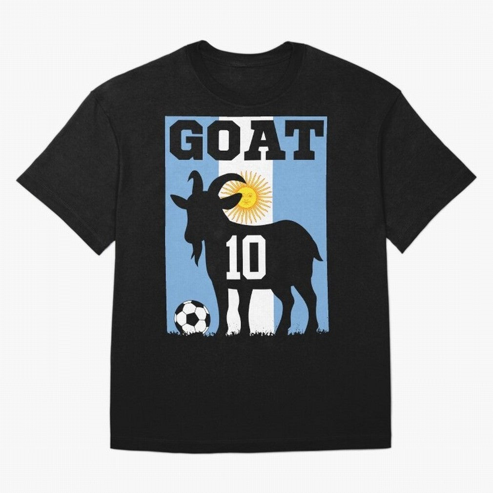 Argentina World Cup 2026 The Goat 10 Oversized T-Shirt Celebrate FIFA World Cup 2026 Spirit, with Portugal, Spain and Germany, Haaland, Game Day Rituals, Football Legends, Country Pride and the Road to the Final; Great for Watch Parties, Sports