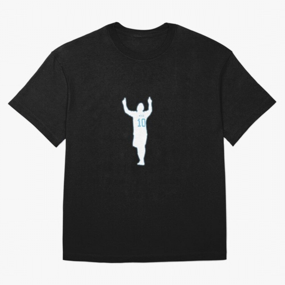 Lionel Messi Iconic Celebration Pose - Argentina Colors Classic T-Shirt Bring a Champion Mindset to the FIFA World Cup 2026 Group Stage Journey through Cristiano Ronaldo, Haaland and CR7 Highlights, France Pride, Championship Spirit, Famous Goals,