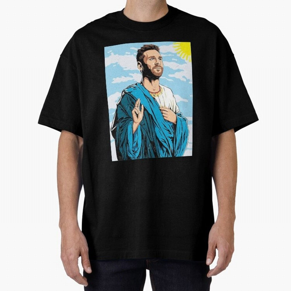 messi god Oversized T-Shirt Bring a Vintage Feel to Match Day Hype around FIFA World Cup 2026 Group Stage, Haaland, England, Stadium Chants, National Pride, Trophy Dreams and Unforgettable Football Memories; Ideal for Passionate Fans Who Love