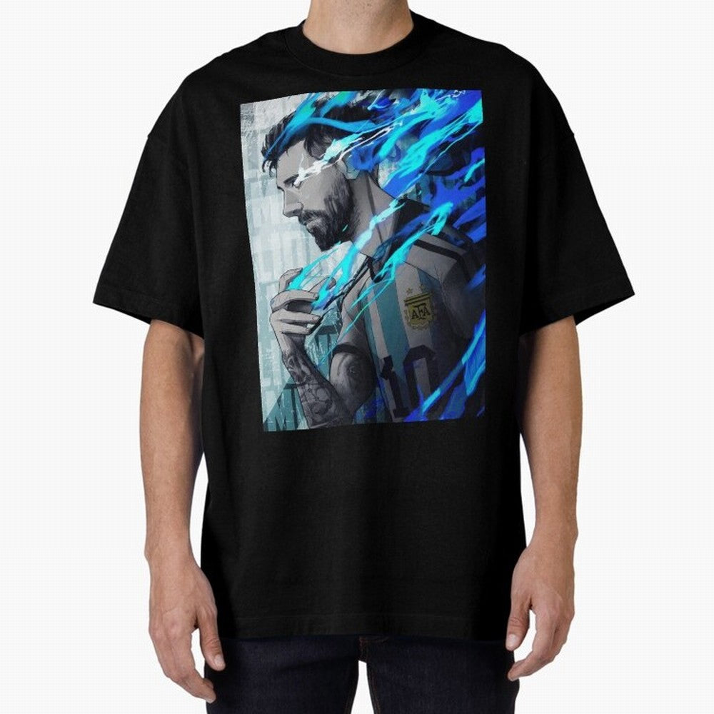 LIONEL MESSI NEW GOAL CELEBRATION ILLUSTRATION 2023 2024 Oversized T-Shirt Make Your Look Match FIFA World Cup 2026 for Fans of Messi, Neymar and Mbappe and Brazil, Bringing Champion Mindset, Group Stage Buzz, Knockout Tension and Passionate Fan