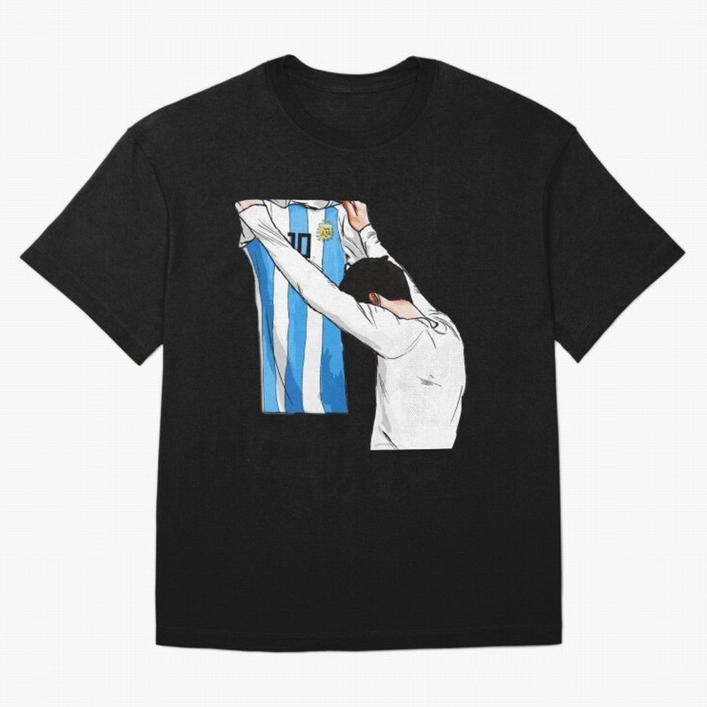 Lionel Messi holding his shirt, Argentina copa america| Perfect Gift For you and friends Classic T-Shirt Cheer through Every Moment of FIFA World Cup 2026 Group Stage with Messi and Cristiano Ronaldo, Argentina Energy, Goal Celebration Energy,