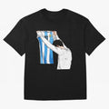 Lionel Messi holding his shirt, Argentina copa america| Perfect Gift For you and friends Classic T-Shirt Cheer through Every Moment of FIFA World Cup 2026 Group Stage with Messi and Cristiano Ronaldo, Argentina Energy, Goal Celebration Energy,