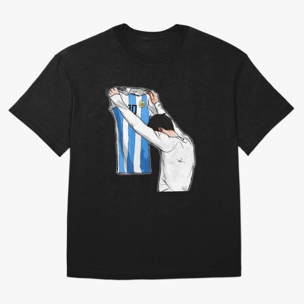 Art Messi Illustration Classic T-Shirt Show Up for the Glory of the FIFA World Cup 2026 Group Stage Journey through Haaland and Mbappe Highlights, Argentina, France and Brazil Pride, Supporter Pride, Iconic Celebrations, Legendary Names and Global