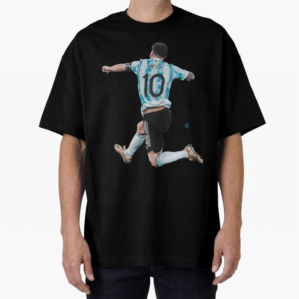Messi 10 The Goat Oversized T-Shirt Celebrate Football Dreams Across FIFA World Cup 2026 Group Stage for Fans of Messi, Neymar and Mbappe and Spain and Netherlands, Bringing Sports Nostalgia, International Competition, Famous Players and