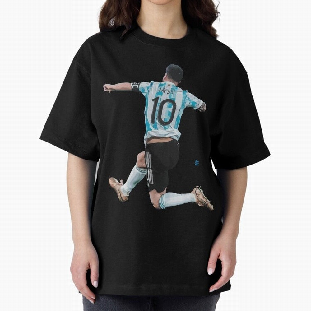 Messi 10 The Goat Oversized T-Shirt Celebrate Football Dreams Across FIFA World Cup 2026 Group Stage for Fans of Messi, Neymar and Mbappe and Spain and Netherlands, Bringing Sports Nostalgia, International Competition, Famous Players and