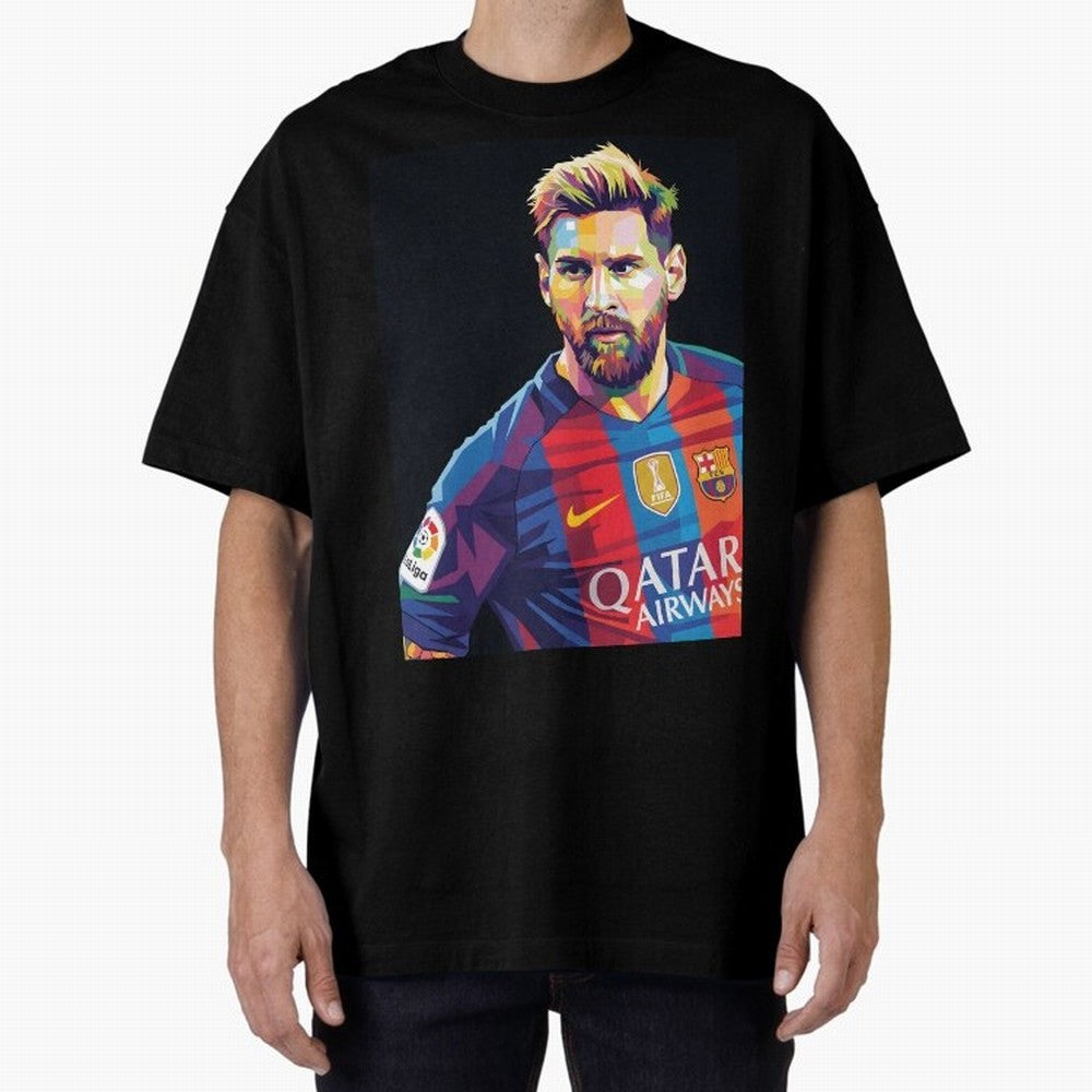 Messi Wpap Oversized T-Shirt Celebrate National Team Dreams in the FIFA World Cup 2026 USA Canada Mexico Journey through Neymar Highlights, Spain Pride, Sports Nostalgia, International Competition, Famous Players and Unforgettable Victories; Built