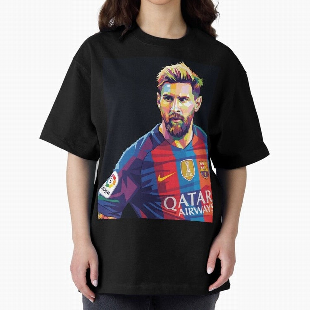 Messi Wpap Oversized T-Shirt Celebrate National Team Dreams in the FIFA World Cup 2026 USA Canada Mexico Journey through Neymar Highlights, Spain Pride, Sports Nostalgia, International Competition, Famous Players and Unforgettable Victories; Built