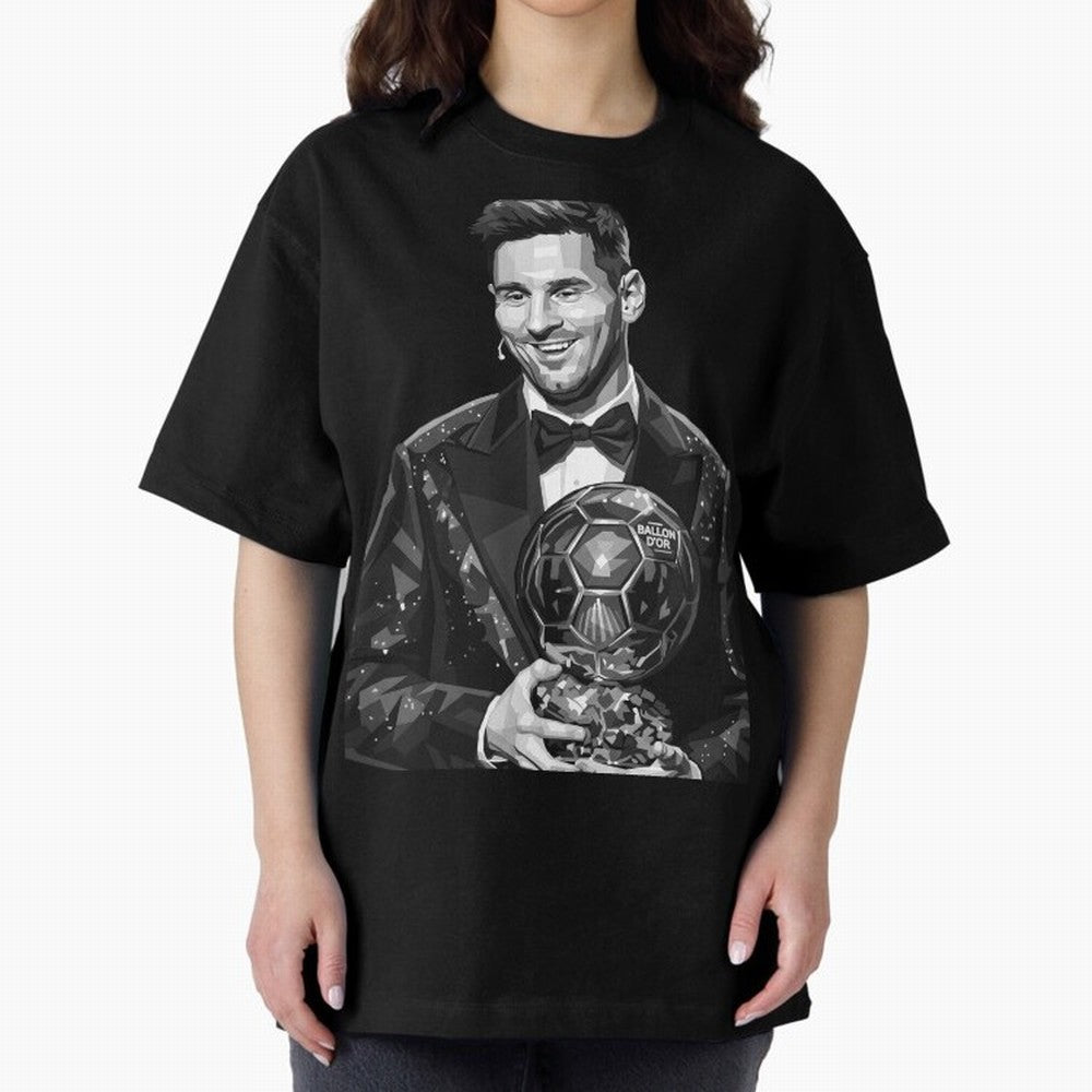 Messi grayscale Oversized T-Shirt Show Passion for the Stars of the FIFA World Cup 2026 Group Stage Journey through Messi Highlights, England and Germany Pride, Stadium Chants, National Pride, Trophy Dreams and Unforgettable Football Memories; Made