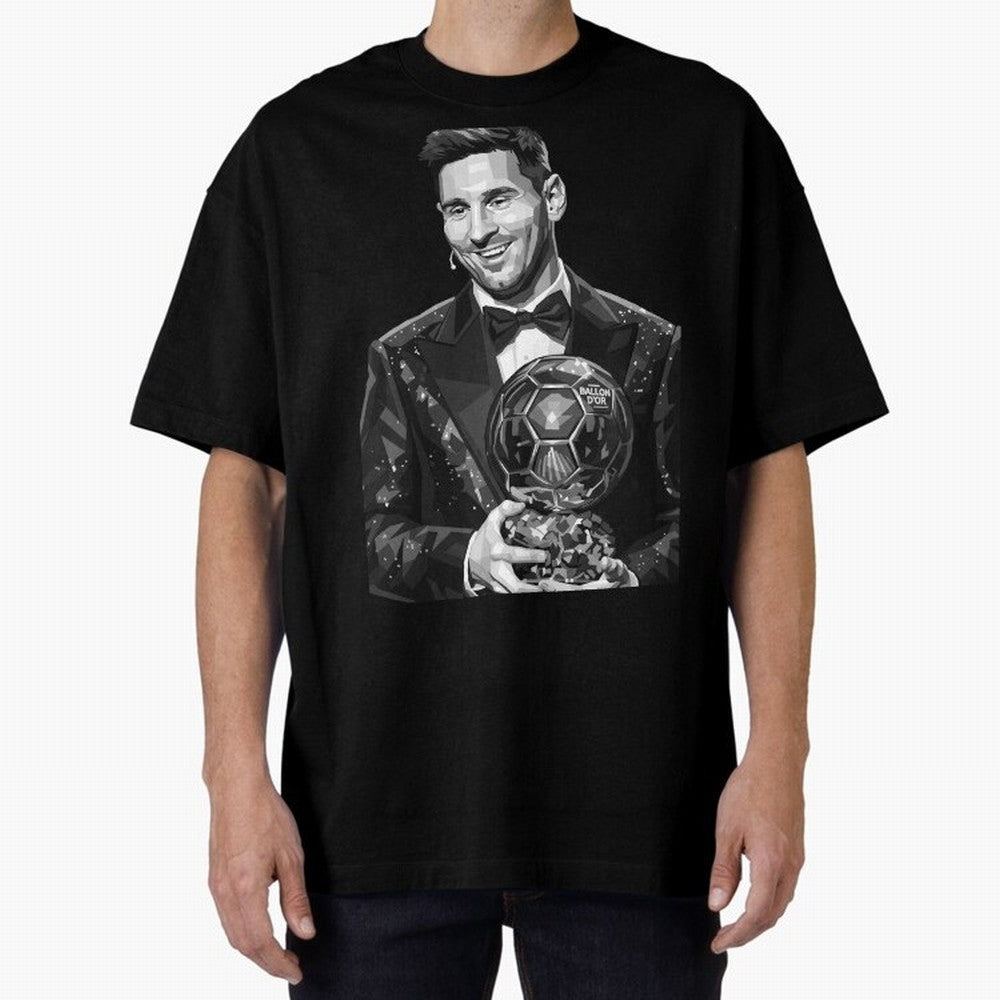 Messi grayscale Oversized T-Shirt Show Passion for the Stars of the FIFA World Cup 2026 Group Stage Journey through Messi Highlights, England and Germany Pride, Stadium Chants, National Pride, Trophy Dreams and Unforgettable Football Memories; Made