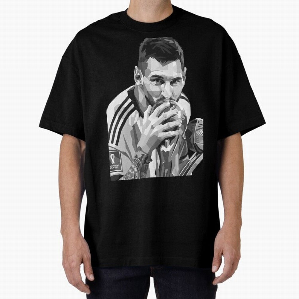 Messi grayscale Oversized T-Shirt Build FIFA World Cup 2026 Group Stage Centered on Cristiano Ronaldo, England and Germany Energy, Game Day Rituals, Football Legends, Country Pride and the Road to the Final; Made for Collectors Who Enjoy Iconic