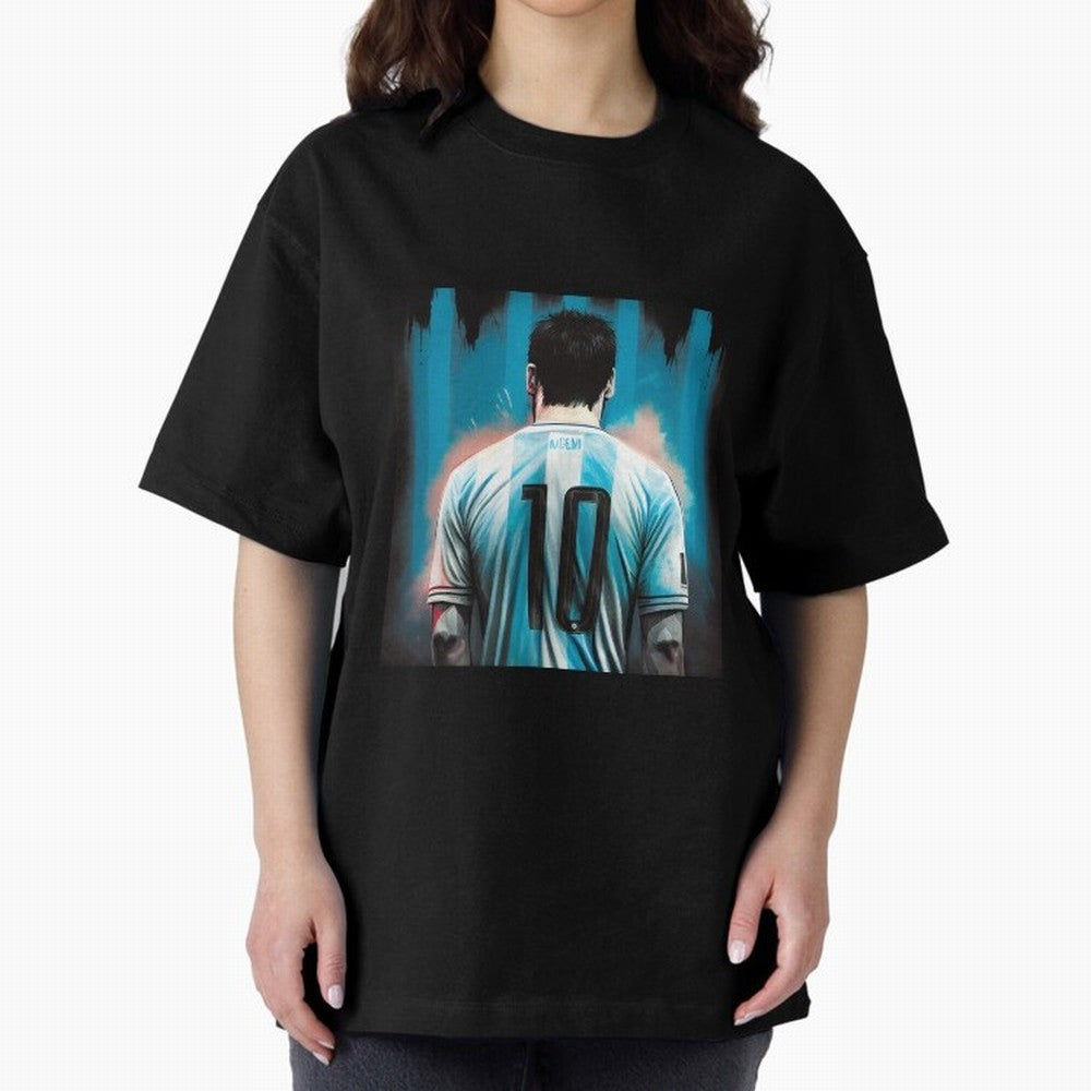 Lionel Messi Oversized T-Shirt Show Fan Pride Across FIFA World Cup 2026 Group Stage Centered on Mbappe and Neymar, Netherlands Energy, Championship Spirit, Famous Goals, Roaring Crowds and International Football Unity; Ideal for Fans Who Follow