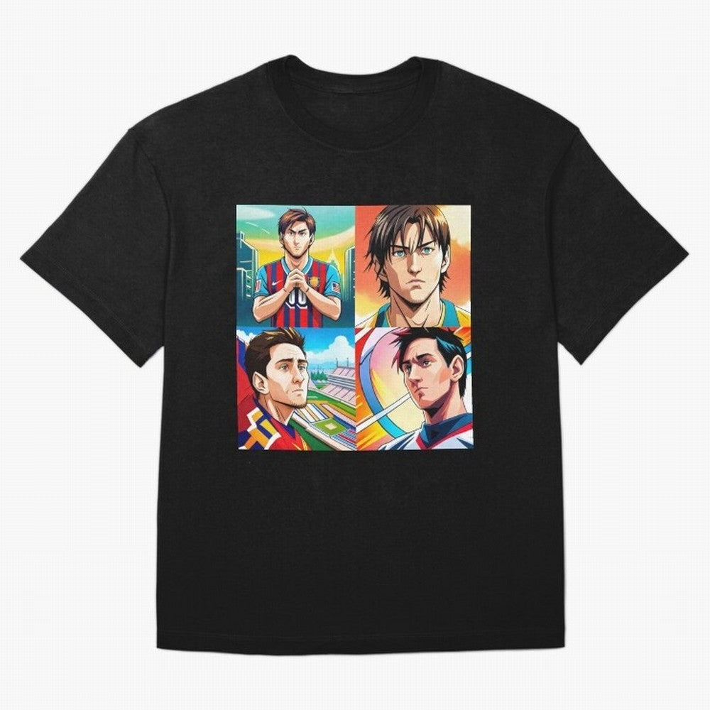 Messi Inspired Anime Art Pack Classic T-Shirt Show Your Love for the FIFA World Cup 2026 Group Stage Journey through Cristiano Ronaldo Highlights, England and Germany Pride, Retro Football Energy, Iconic Rivalries, Trophy Chase Drama and Stadium
