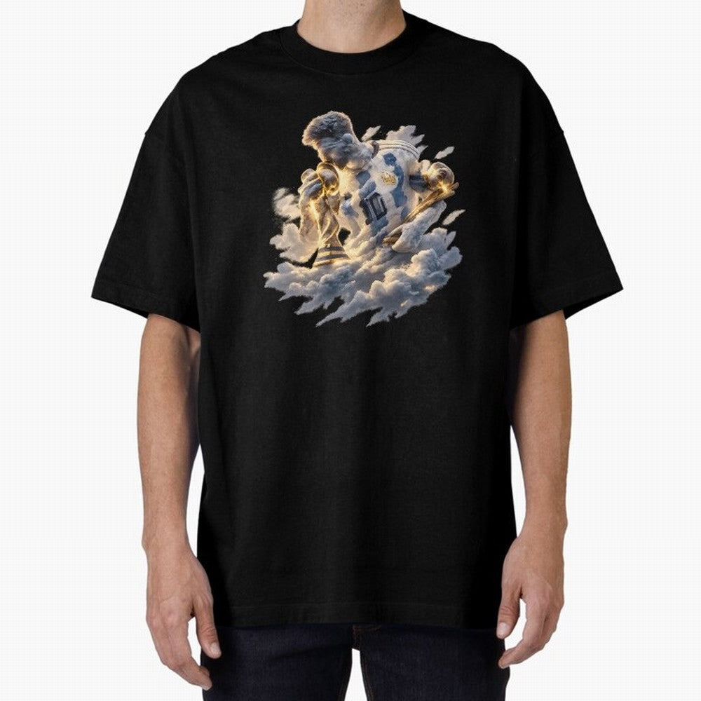 Lionel Messi ¨C Divine Number 10 Oversized T-Shirt Elevate the FIFA World Cup 2026 Journey through Messi and Cristiano Ronaldo Highlights, France and Portugal Pride, Retro Football Energy, Iconic Rivalries, Trophy Chase Drama and Stadium
