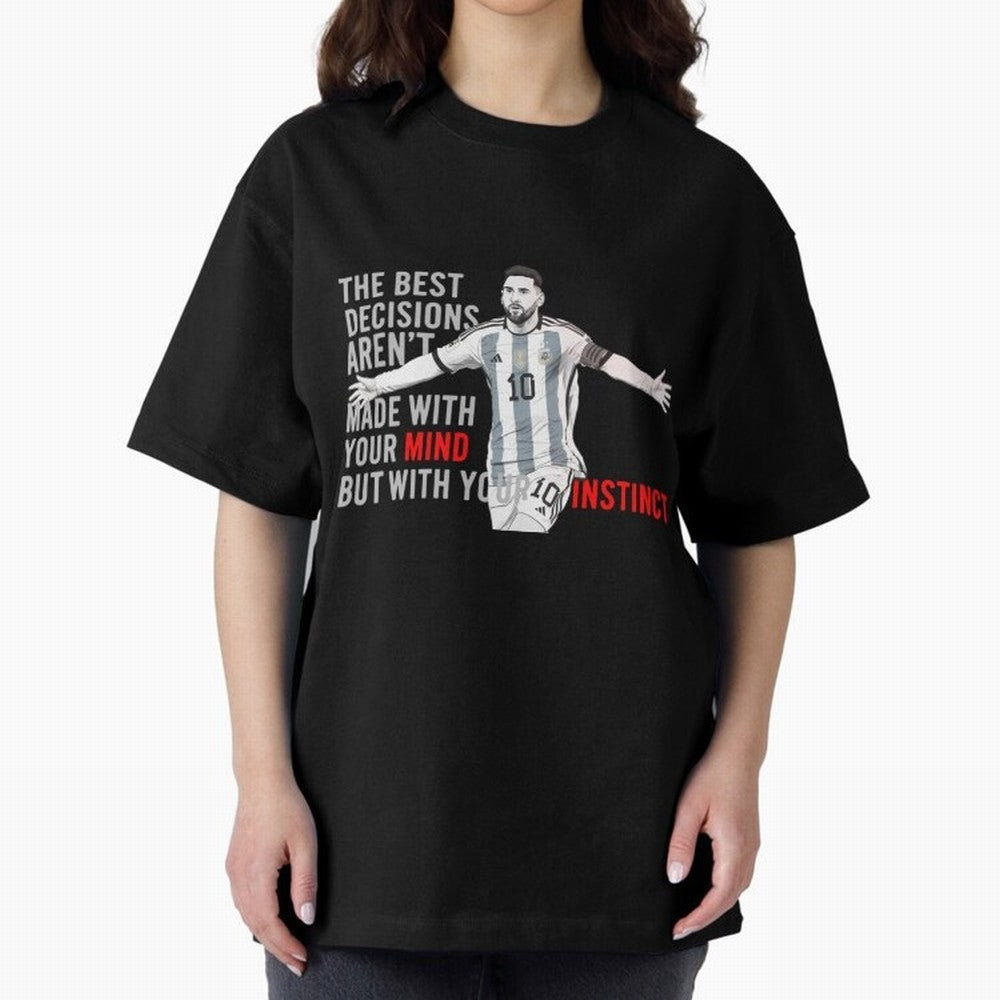 Messi Instinct Oversized T-Shirt Remember the FIFA World Cup 2026 USA Canada Mexico Journey through Messi, Neymar and Mbappe Highlights, Argentina, France and Brazil Pride, Supporter Pride, Iconic Celebrations, Legendary Names and Global Match Day