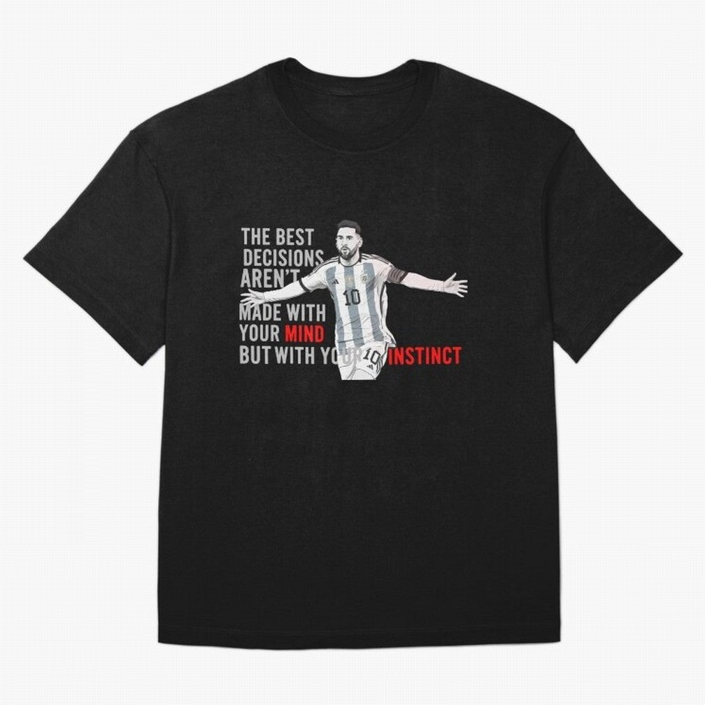 Messi Instinct Oversized T-Shirt Remember the FIFA World Cup 2026 USA Canada Mexico Journey through Messi, Neymar and Mbappe Highlights, Argentina, France and Brazil Pride, Supporter Pride, Iconic Celebrations, Legendary Names and Global Match Day