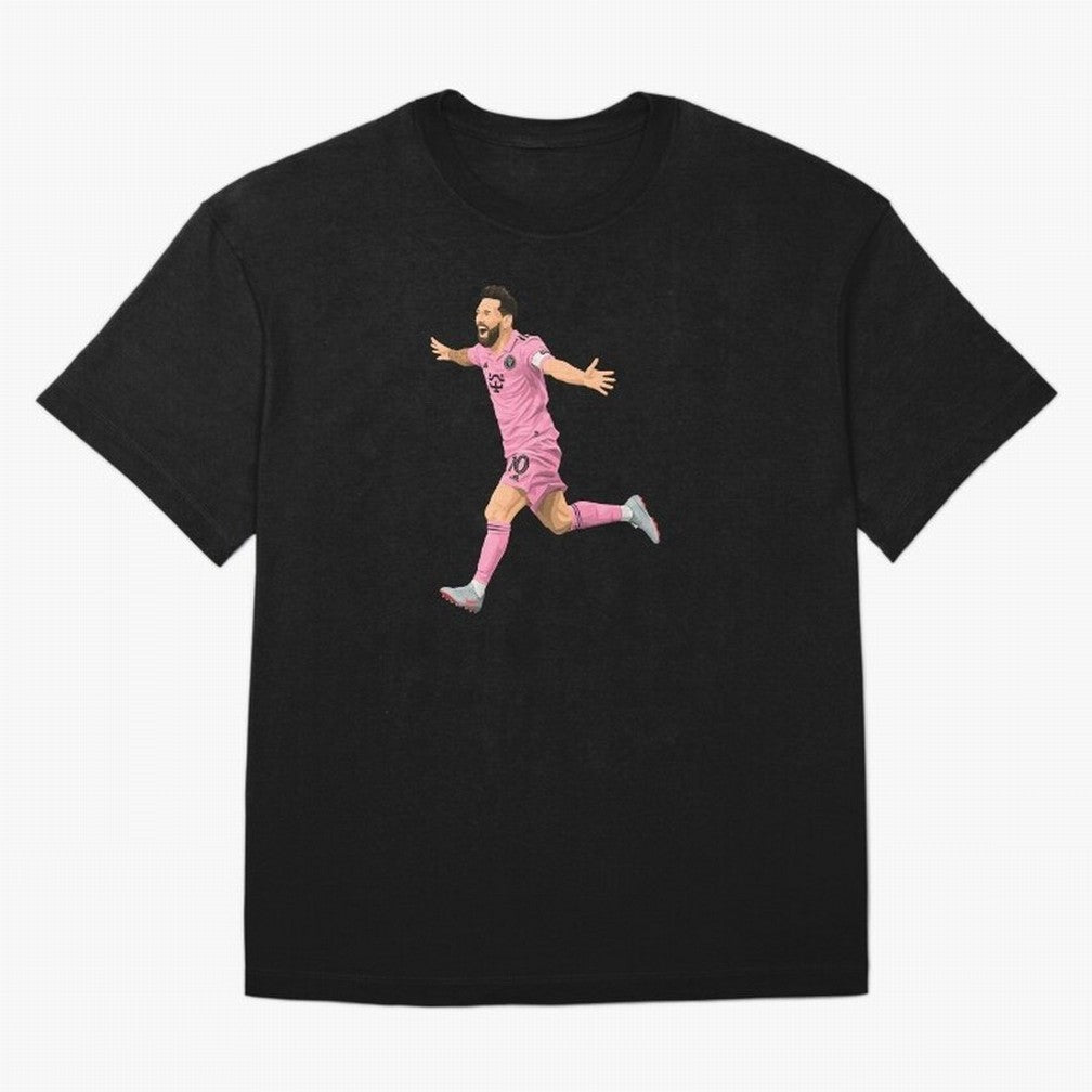 Lionel Messi celebration Oversized T-Shirt Bring Trophy Dreams to Global Football Passion for FIFA World Cup 2026 USA Canada Mexico, Celebrating CR7, Argentina, France and Brazil, Stadium Memories, Football Loyalty, International Chants and