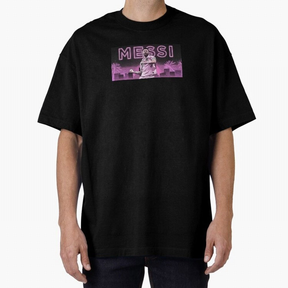 Miami Messi Oversized T-Shirt Mark Match Day Hype around FIFA World Cup 2026 Group Stage, CR7, England, Match Day Excitement, Supporter Culture, Golden Goals and Global Football Passion; Perfect for Supporters Who Want Bold Football Energy, Global
