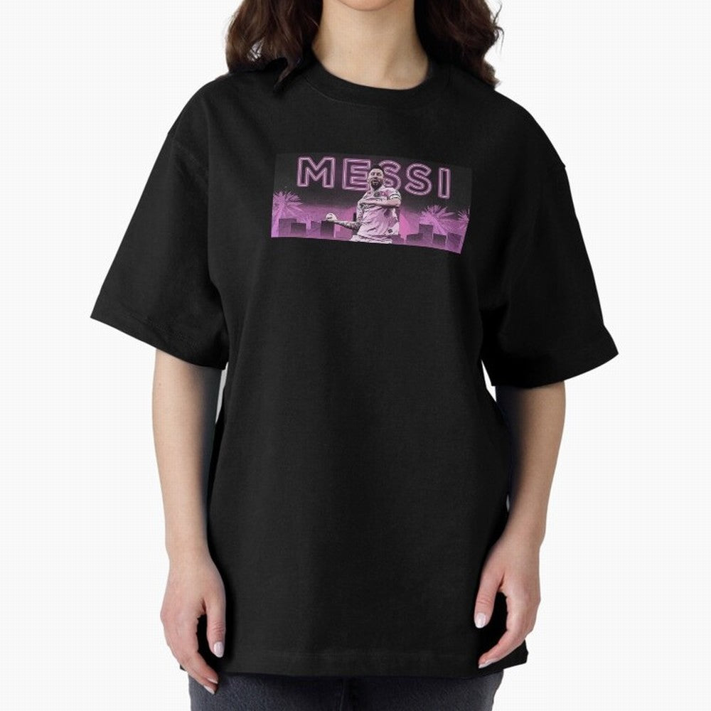 Miami Messi Oversized T-Shirt Mark Match Day Hype around FIFA World Cup 2026 Group Stage, CR7, England, Match Day Excitement, Supporter Culture, Golden Goals and Global Football Passion; Perfect for Supporters Who Want Bold Football Energy, Global