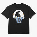 Lionel Messi Goat Oversized T-Shirt Honor Football Greatness during FIFA World Cup 2026 for Fans of Messi, Neymar and Mbappe and Netherlands, Bringing Classic Soccer Heritage, Championship Pressure, Fan Loyalty and International Pride; Made for