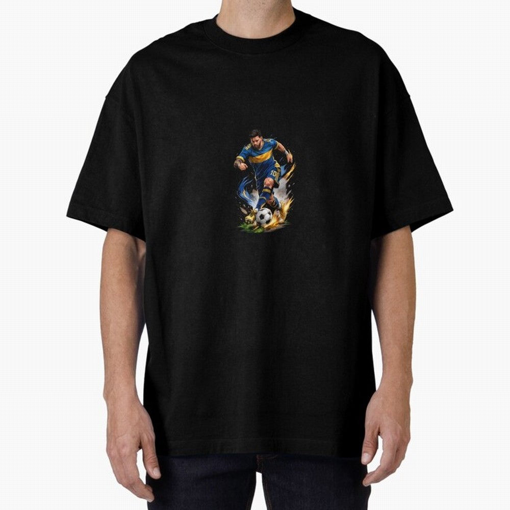 The Great Footballer Oversized T-Shirt Bring the FIFA World Cup 2026 Group Stage Journey through Messi and Cristiano Ronaldo Highlights, England and Germany Pride, Classic Soccer Heritage, Championship Pressure, Fan Loyalty and International Pride;